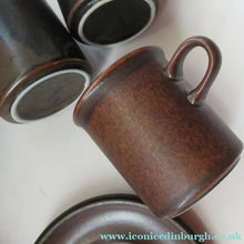 Load image into Gallery viewer, Set of Six Ruska Smaller Coffee Cups and Saucers 1960s Ulla Procope. Made in Finland
