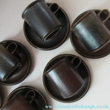 Load image into Gallery viewer, Set of Six Ruska Smaller Coffee Cups and Saucers 1960s Ulla Procope. Made in Finland
