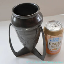 Load image into Gallery viewer, ARCHIBALD KNOX. Antique Tudric (0226) Pewter Bomb Vase with Embossed Decoration; c 1910
