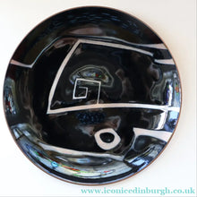 Load image into Gallery viewer, ARRAN INTEREST. Very Large Abstract Enamel Copper Dish by Ann Robin Banks (1931 - 2007). 15 1/2 inches
