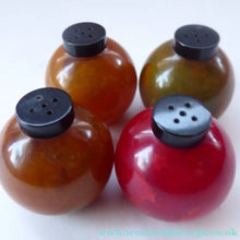 Load image into Gallery viewer, Set of Four Art Decl Bakelite Pepper Pots. Original Box 1930s
