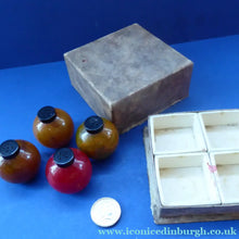 Load image into Gallery viewer, Set of Four Art Decl Bakelite Pepper Pots. Original Box 1930s
