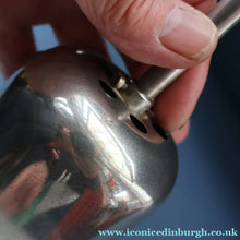 Load image into Gallery viewer, ART DECO 1940s GERMAN Siemens White Opaque Glass Pendant shade. Original chrome fittings
