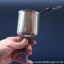 Load image into Gallery viewer, ART DECO 1940s GERMAN Siemens White Opaque Glass Pendant shade. Original chrome fittings
