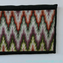 Load image into Gallery viewer, 1930s Geometric Tapestry Bag with Zig Zag Emroidered Design
