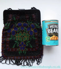 Load image into Gallery viewer, ART DECO Glass Beaded Bag with Unusual Black Clasp and Handle. LARGE Fabulous Vintage Evening Bag - Vintage Handbag

