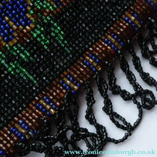 Load image into Gallery viewer, ART DECO Glass Beaded Bag with Unusual Black Clasp and Handle. LARGE Fabulous Vintage Evening Bag
