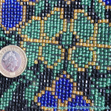 Load image into Gallery viewer, ART DECO Glass Beaded Bag with Unusual Black Clasp and Handle. LARGE Fabulous Vintage Evening Bag
