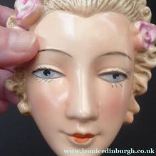 Load image into Gallery viewer, Goebel Wall Mask Miniature Size Lady with Pink Flowers in her Hair
