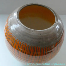 Load image into Gallery viewer, LARGE Shelley Harmony "Dripware" Vase. Orange and Cream Hues with Lots of Streaks: 8 1/2 inches
