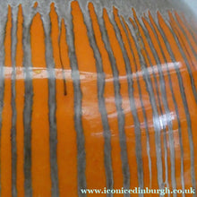 Load image into Gallery viewer, LARGE Shelley Harmony "Dripware" Vase. Orange and Cream Hues with Lots of Streaks: 8 1/2 inches
