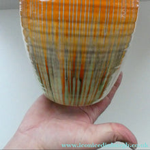 Load image into Gallery viewer, LARGE Shelley Harmony "Dripware" Vase. Orange and Cream Hues with Lots of Streaks: 8 1/2 inches
