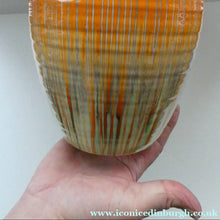 Load image into Gallery viewer, LARGE Shelley Harmony "Dripware" Vase. Orange and Cream Hues with Lots of Streaks: 8 1/2 inches
