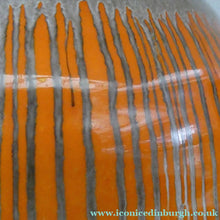Load image into Gallery viewer, LARGE Shelley Harmony "Dripware" Vase. Orange and Cream Hues with Lots of Streaks: 8 1/2 inches
