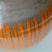 Load image into Gallery viewer, LARGE Shelley Harmony "Dripware" Vase. Orange and Cream Hues with Lots of Streaks: 8 1/2 inches
