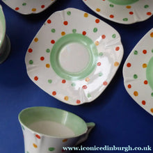 Load image into Gallery viewer, ART DECO Tams Ware Pottery Rainbow Polka Dots Complete Coffee Set. Extremely Rare
