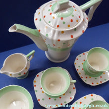 Load image into Gallery viewer, ART DECO Tams Ware Pottery Rainbow Polka Dots Complete Coffee Set. Extremely Rare
