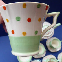 Load image into Gallery viewer, ART DECO Tams Ware Pottery Rainbow Polka Dots Complete Coffee Set. Extremely Rare
