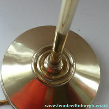 Load image into Gallery viewer, ART NOUVEAU Brass Table Lamp. Genuine Antique Desk Lamp with Moveable Swan Neck Arm. VASELINE SHADE
