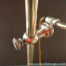 Load image into Gallery viewer, ART NOUVEAU Brass Table Lamp. Genuine Antique Desk Lamp with Moveable Swan Neck Arm. VASELINE SHADE
