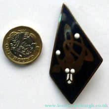 Load image into Gallery viewer, CELTIC Style Copper and Enamel BROOCH. Designed by John Leman, Scotland
