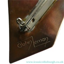 Load image into Gallery viewer, CELTIC Style Copper and Enamel BROOCH. Designed by John Leman, Scotland
