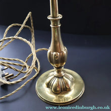 Load image into Gallery viewer, ART NOUVEAU Early 20th Century Brass Table Lamp with White Glass Shade. REWIRED

