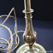 Load image into Gallery viewer, ART NOUVEAU Early 20th Century Brass Table Lamp with White Glass Shade. REWIRED

