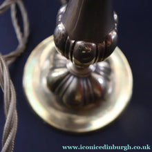 Load image into Gallery viewer, ART NOUVEAU Early 20th Century Brass Table Lamp with White Glass Shade. REWIRED

