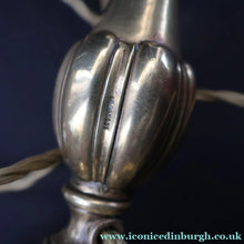 Load image into Gallery viewer, ART NOUVEAU Early 20th Century Brass Table Lamp with White Glass Shade. REWIRED

