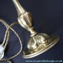 Load image into Gallery viewer, ART NOUVEAU Early 20th Century Brass Table Lamp with White Glass Shade. REWIRED

