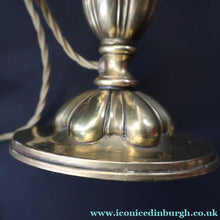 Load image into Gallery viewer, ART NOUVEAU Early 20th Century Brass Table Lamp with White Glass Shade. REWIRED

