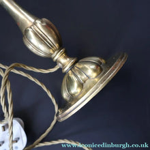 Load image into Gallery viewer, ART NOUVEAU Early 20th Century Brass Table Lamp with White Glass Shade. REWIRED

