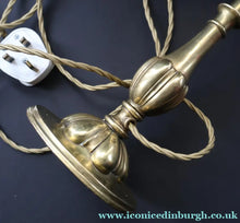Load image into Gallery viewer, ART NOUVEAU Early 20th Century Brass Table Lamp with White Glass Shade. REWIRED

