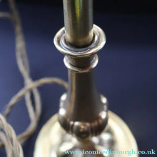 Load image into Gallery viewer, ART NOUVEAU Early 20th Century Brass Table Lamp with White Glass Shade. REWIRED


