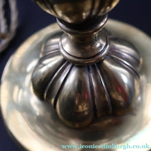 Load image into Gallery viewer, ART NOUVEAU Early 20th Century Brass Table Lamp with White Glass Shade. REWIRED

