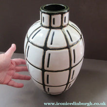 Load image into Gallery viewer, Vintage Mid Century Art Pottery Studio Pottery Large Black and White Vase
