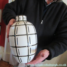 Load image into Gallery viewer, Vintage Mid Century Art Pottery Studio Pottery Large Black and White Vase
