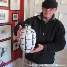 Load image into Gallery viewer, Vintage Mid Century Art Pottery Studio Pottery Large Black and White Vase
