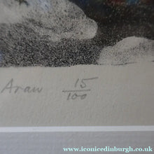 Load image into Gallery viewer, 1930s Original Lithograph by Arthur Robert Laird (1881 - 1958) Entitled "Stacking Kelp, Arran). FRAMED
