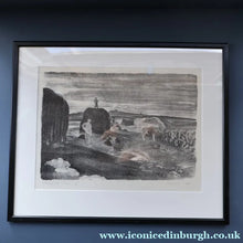 Load image into Gallery viewer, 1930s Original Lithograph by Arthur Robert Laird (1881 - 1958) Entitled "Stacking Kelp, Arran). FRAMED
