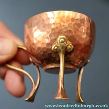 Load image into Gallery viewer, ARTS AND CRAFTS. Sweet PAIR of Antique WMF Planished Copper &amp; Brass Egg Cups

