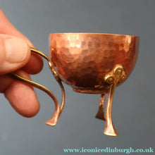 Load image into Gallery viewer, ARTS AND CRAFTS. Sweet PAIR of Antique WMF Planished Copper &amp; Brass Egg Cups
