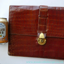 Load image into Gallery viewer, Vintage Genuine Asprey Crocodile Skin Document Wallet or Ipad Case ASPREY LONDON

