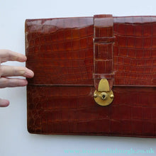 Load image into Gallery viewer, Vintage Genuine Asprey Crocodile Skin Document Wallet or Ipad Case ASPREY LONDON
