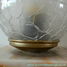 Load image into Gallery viewer, Original 1930s ART DECO Lamp. Roe Deer with Crackle Glass Shade &amp; Black Marble

