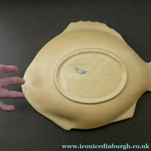 Load image into Gallery viewer, SIX 1930s Yellow Shorter &amp; Sons Fish Plates (9 1/2 inches) and Massive Serving Platter 14 1/2 inches
