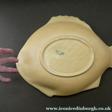 Load image into Gallery viewer, SIX 1930s Yellow Shorter &amp; Sons Fish Plates (9 1/2 inches) and Massive Serving Platter 14 1/2 inches
