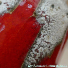 Load image into Gallery viewer, West German 1970s Scheurich Vase with White Lava and Shiny Red Glazes
