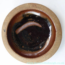 Load image into Gallery viewer, Attributed Janet Leach (1918-1997) Small Circular Stoneware STUDIO POTTERY Dish with Tenmoku Glaze
